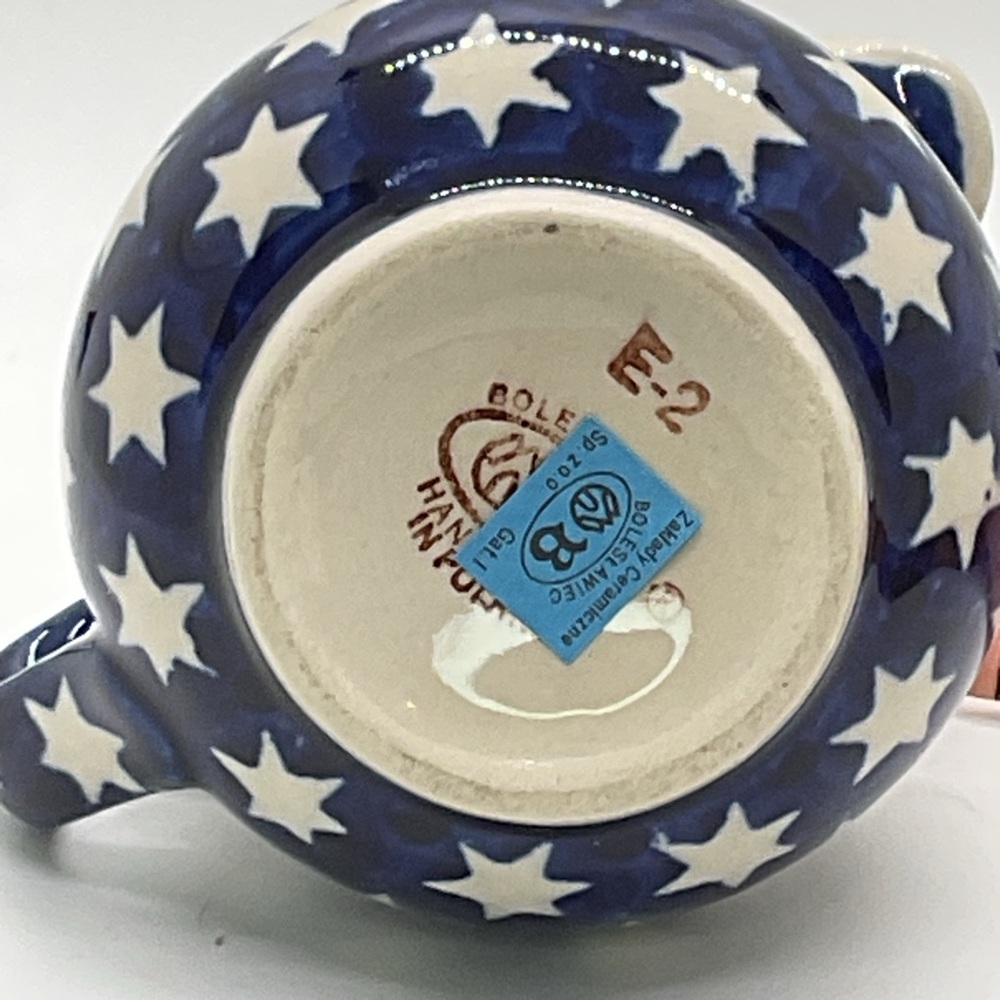 Boleslawiec Blue and White Star Pattern Ceramic Small Pitcher - Picture 7 of 7